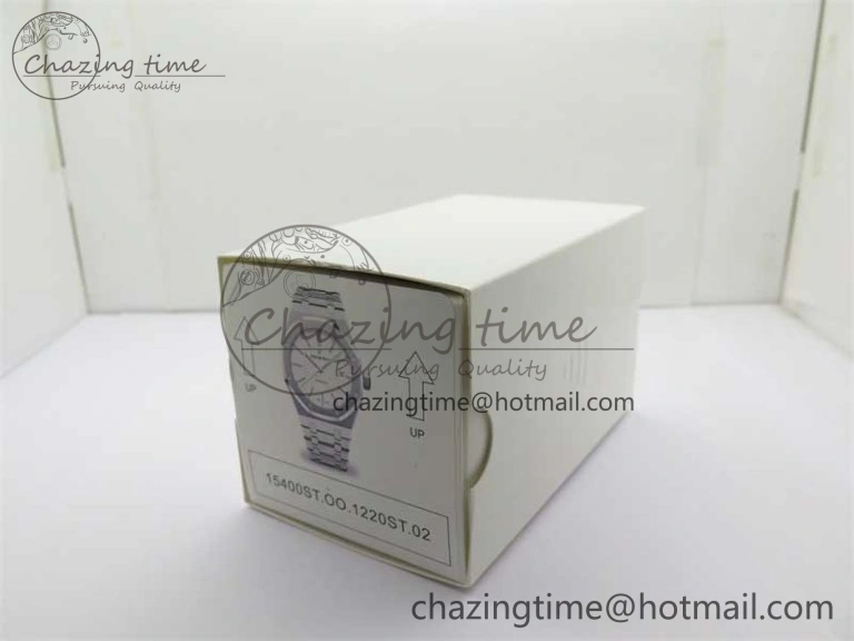 Royal Oak 41mm 15400 SS ZF 1:1 Best Edition White Textured Dial on SS Bracelet SA3120 Super Clone