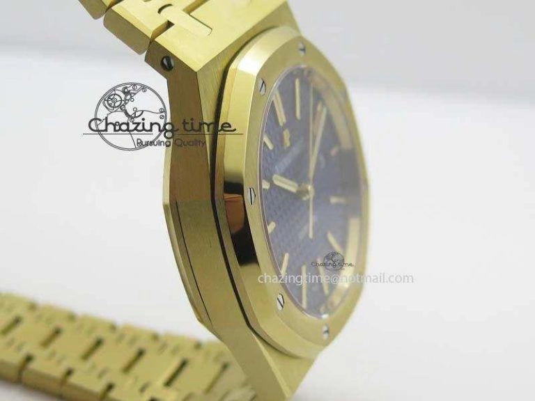 Royal Oak 41mm 15400 YG JF 1:1 Best Edition Blue Dial On YG Bracelet A3120