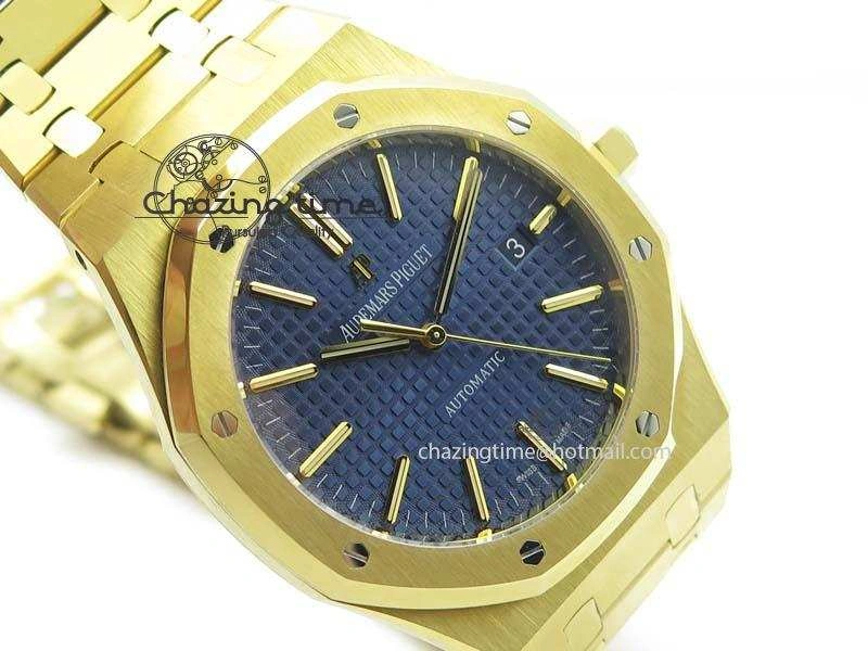 Royal Oak 41mm 15400 YG JF 1:1 Best Edition Blue Dial On YG Bracelet A3120