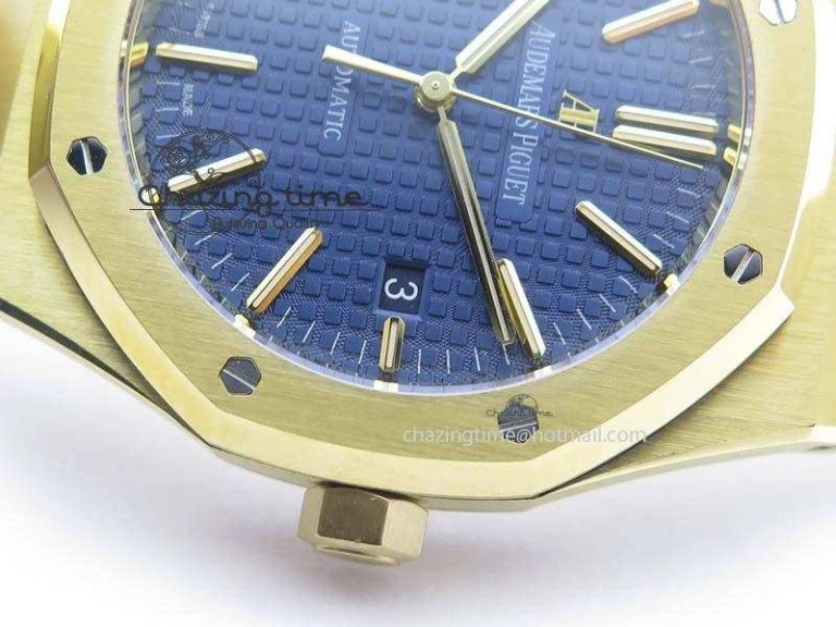 Royal Oak 41mm 15400 YG JF 1:1 Best Edition Blue Dial On YG Bracelet A3120