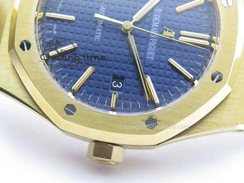 Royal Oak 41mm 15400 YG JF 1:1 Best Edition Blue Dial On YG Bracelet A3120