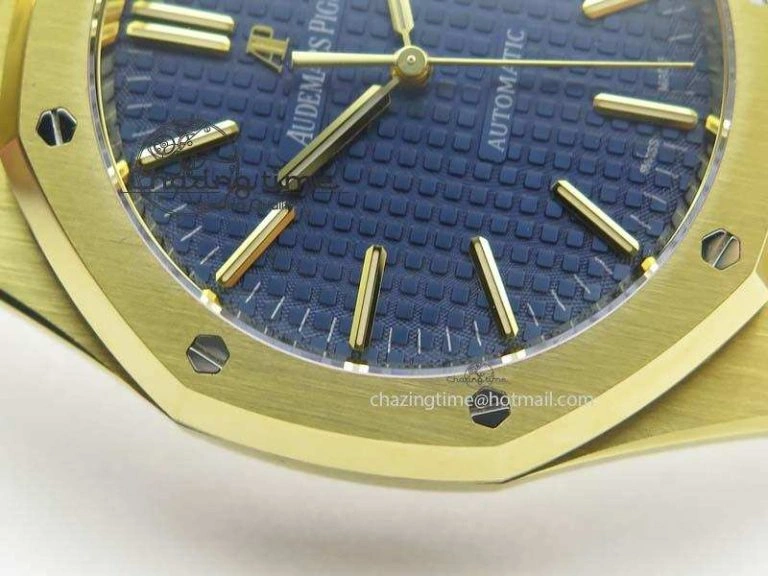 Royal Oak 41mm 15400 YG JF 1:1 Best Edition Blue Dial On YG Bracelet A3120