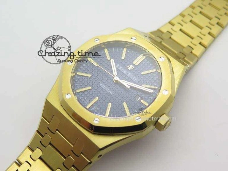Royal Oak 41mm 15400 YG JF 1:1 Best Edition Blue Dial On YG Bracelet A3120