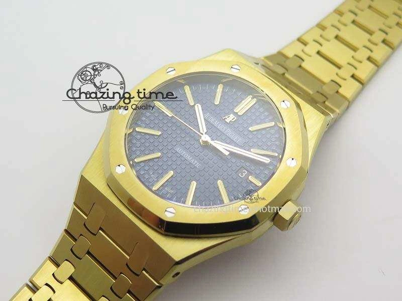 Royal Oak 41mm 15400 YG JF 1:1 Best Edition Blue Dial On YG Bracelet A3120
