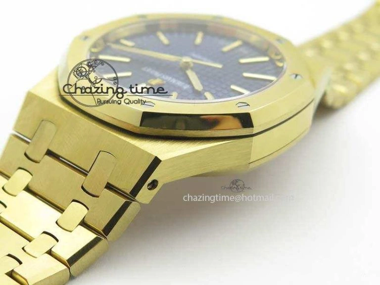 Royal Oak 41mm 15400 YG JF 1:1 Best Edition Blue Dial On YG Bracelet A3120