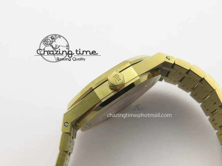 Royal Oak 41mm 15400 YG JF 1:1 Best Edition Blue Dial On YG Bracelet A3120