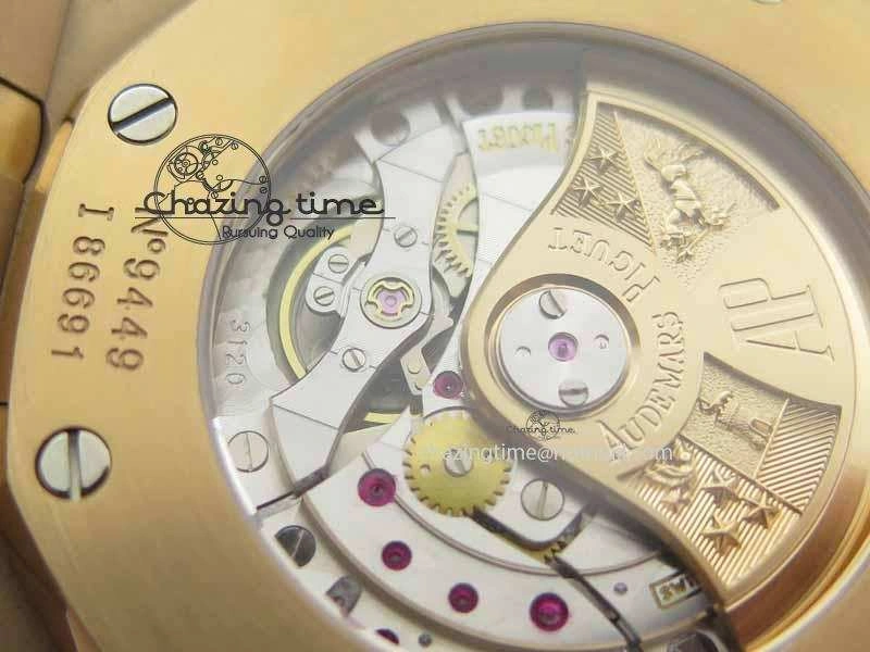 Royal Oak 41mm 15402 RG Full Paved Diamonds JF 1:1 Best Edition Diamonds Dial On Leather Strap A3120