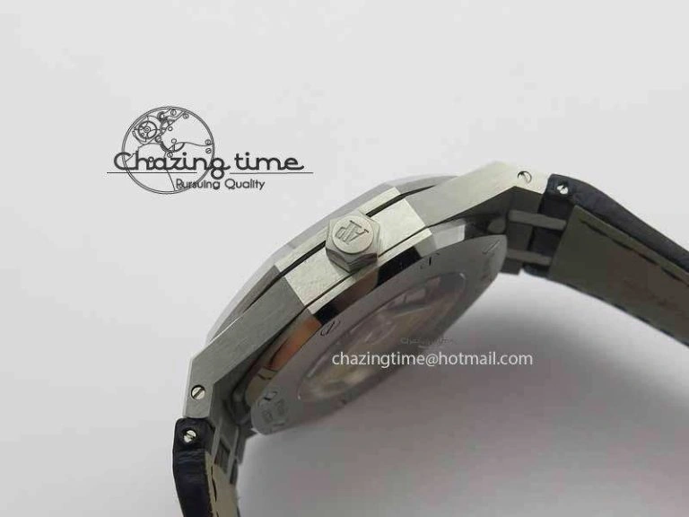 Royal Oak 41mm 15402 SS Full Paved Diamonds JF 1:1 Best Edition Diamonds Dial On Leather Strap A3120