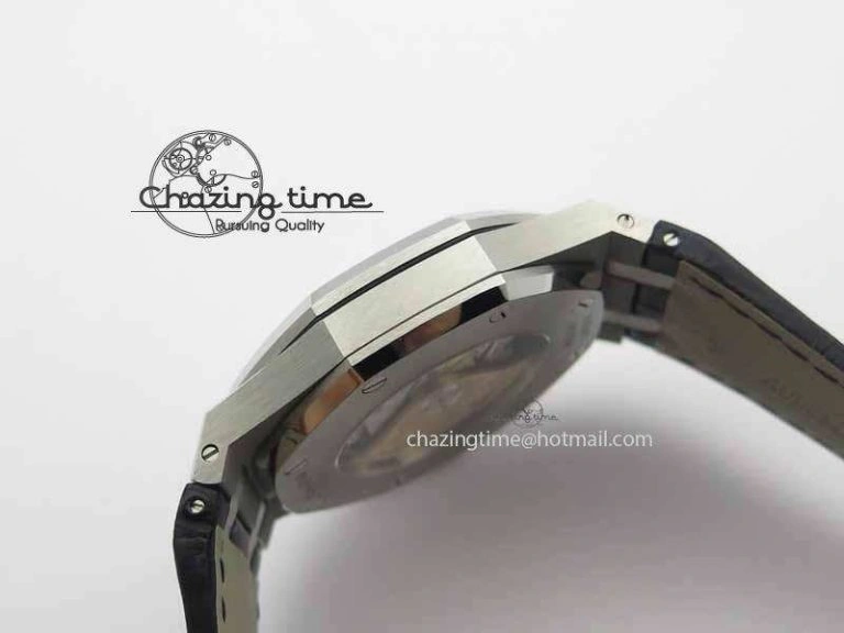 Royal Oak 41mm 15402 SS Full Paved Diamonds JF 1:1 Best Edition Diamonds Dial On Leather Strap A3120