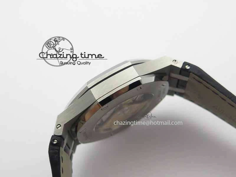 Royal Oak 41mm 15402 SS Full Paved Diamonds JF 1:1 Best Edition Diamonds Dial On Leather Strap A3120