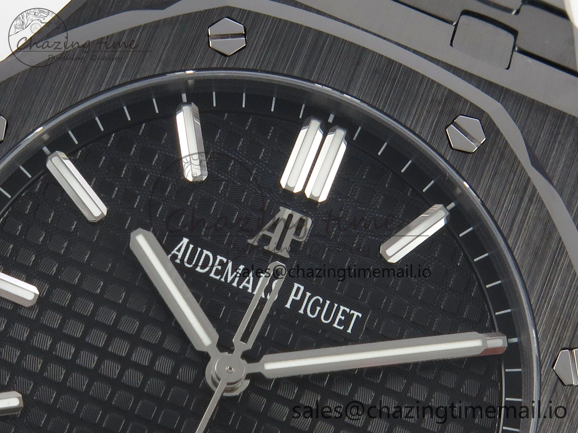 Royal Oak 41mm 15500 APSF 1:1 Best Edition Black Dial on Black Ceramic Bracelet SA4302 Super Clone