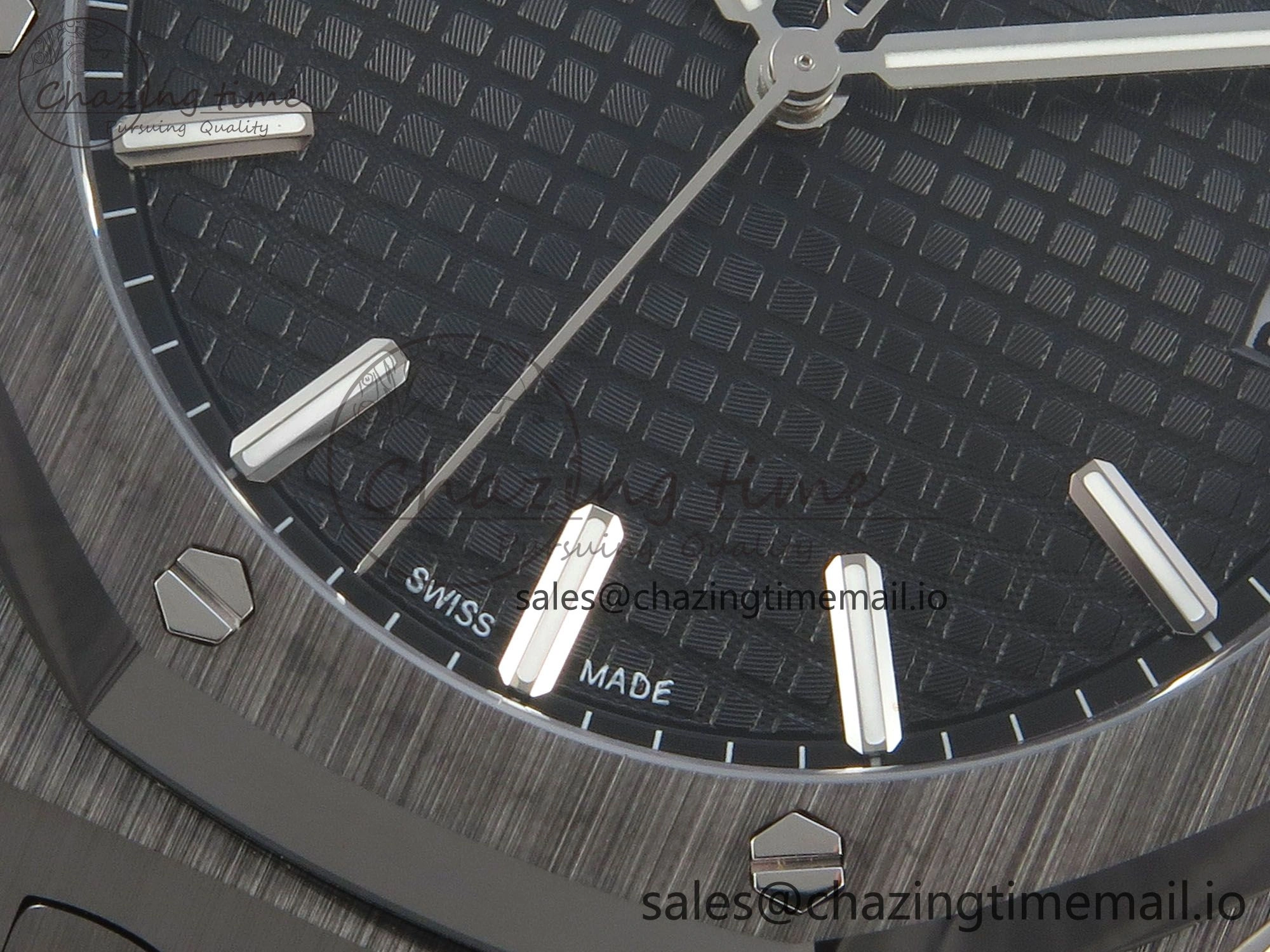 Royal Oak 41mm 15500 APSF 1:1 Best Edition Black Dial on Black Ceramic Bracelet SA4302 Super Clone