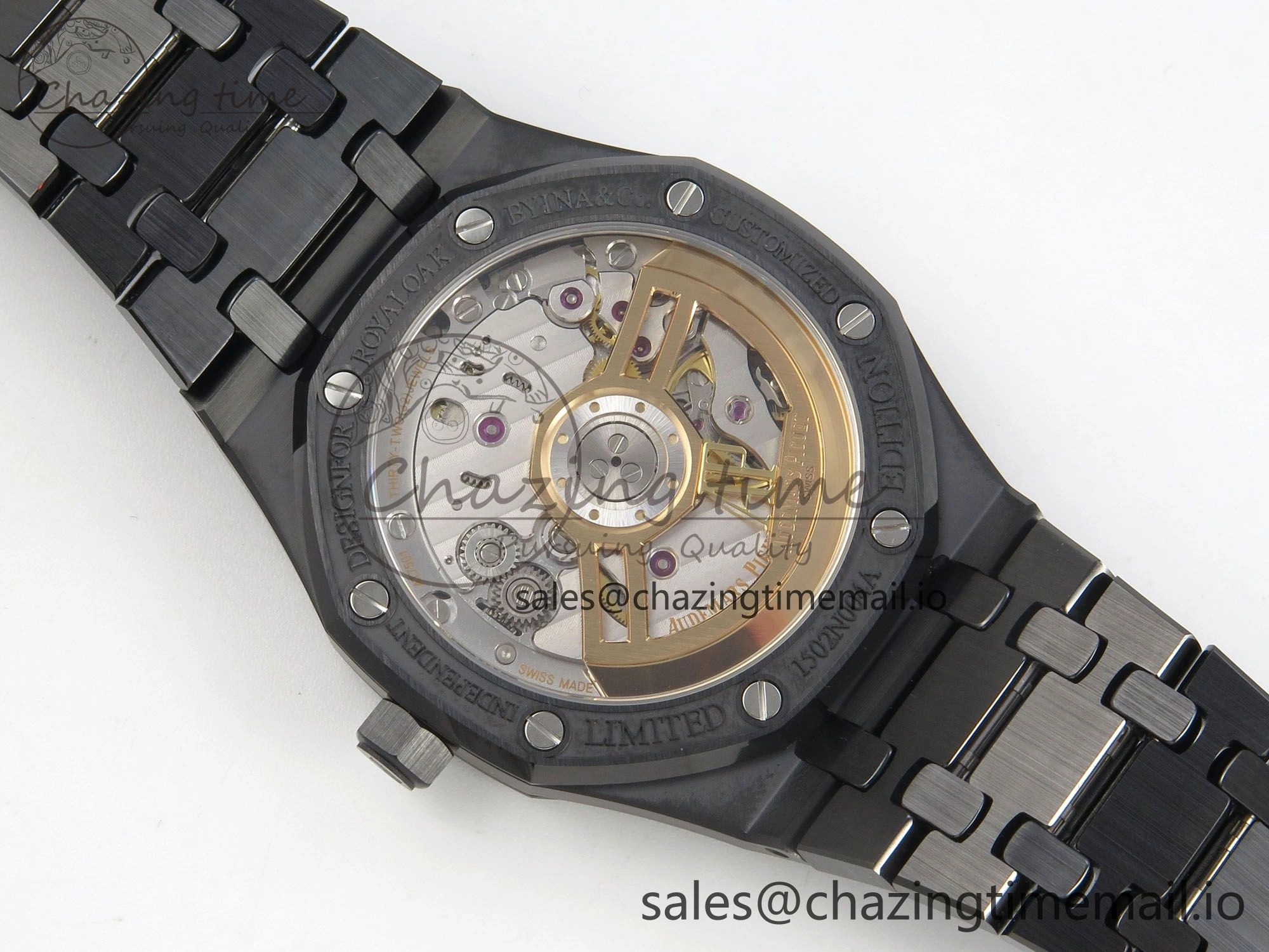 Royal Oak 41mm 15500 APSF 1:1 Best Edition Black Dial on Black Ceramic Bracelet SA4302 Super Clone