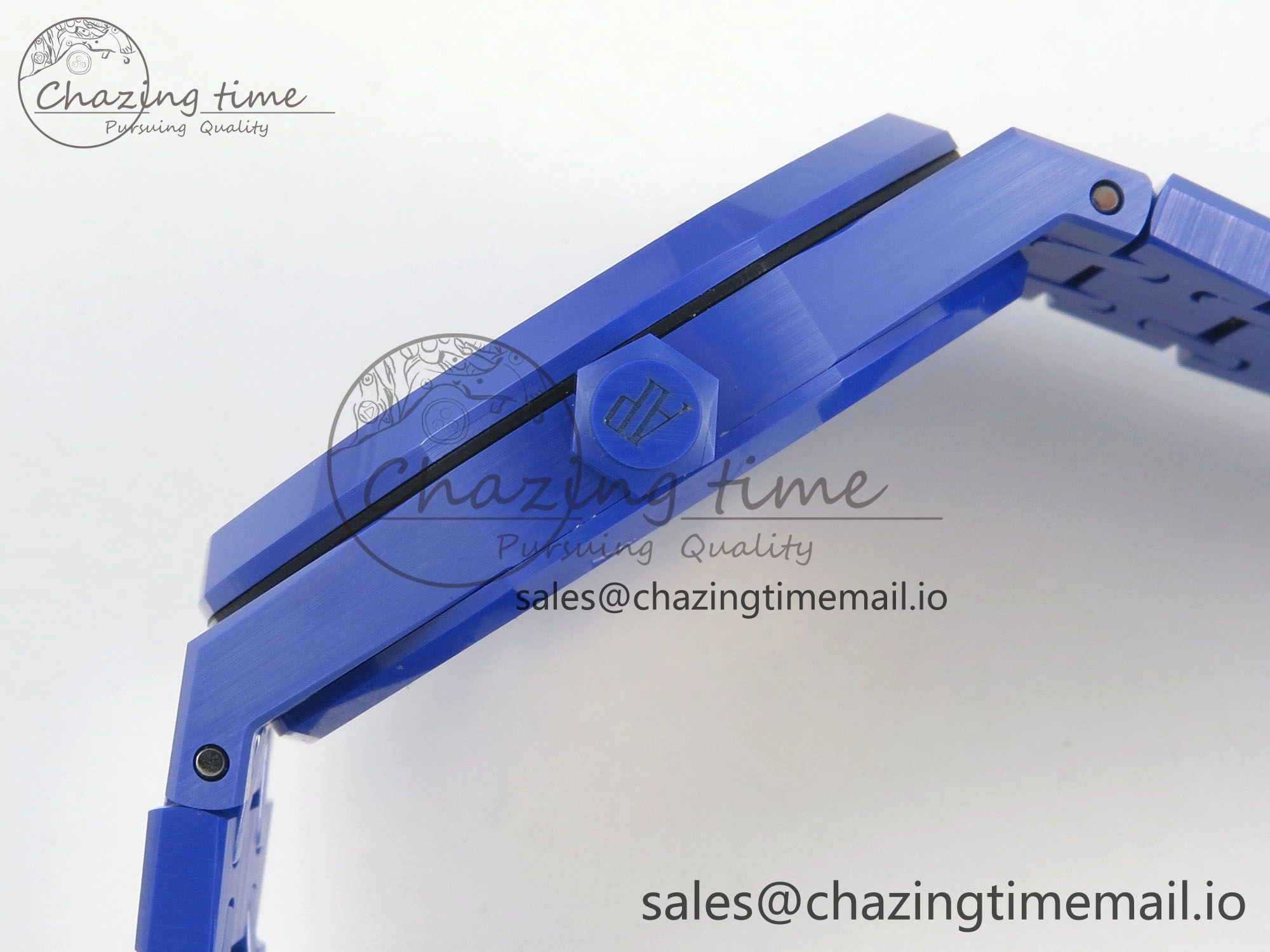 Royal Oak 41mm 15500 APSF 1:1 Best Edition Blue Dial on Blue Ceramic Bracelet SA4302 Super Clone