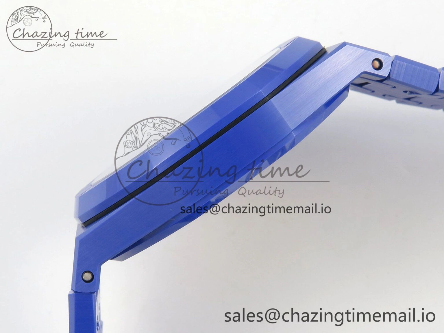 Royal Oak 41mm 15500 APSF 1:1 Best Edition Blue Dial on Blue Ceramic Bracelet SA4302 Super Clone