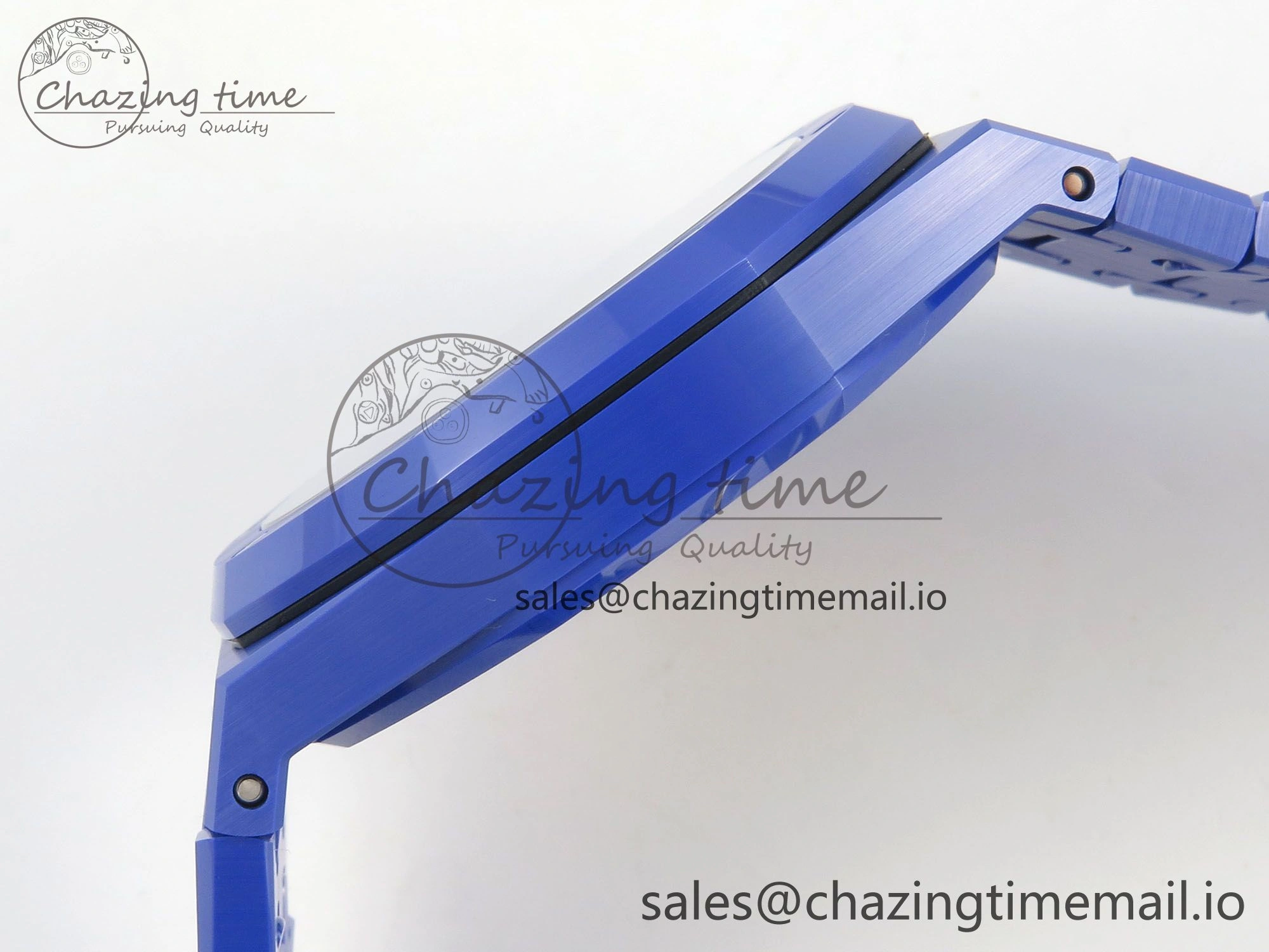 Royal Oak 41mm 15500 APSF 1:1 Best Edition Blue Dial on Blue Ceramic Bracelet SA4302 Super Clone