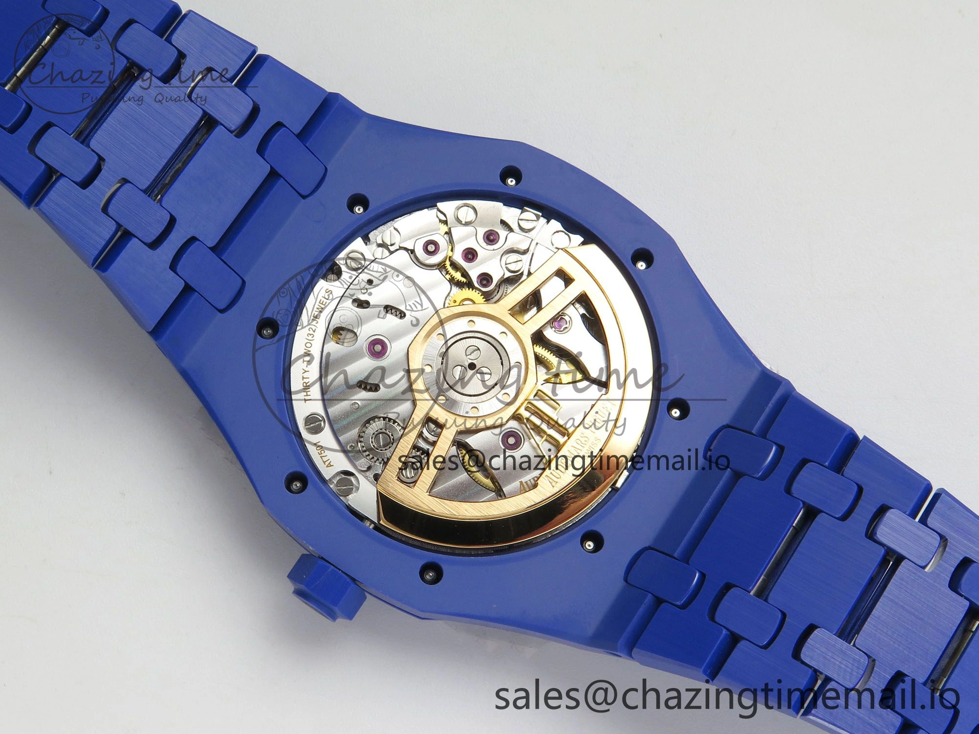 Royal Oak 41mm 15500 APSF 1:1 Best Edition Blue Dial on Blue Ceramic Bracelet SA4302 Super Clone