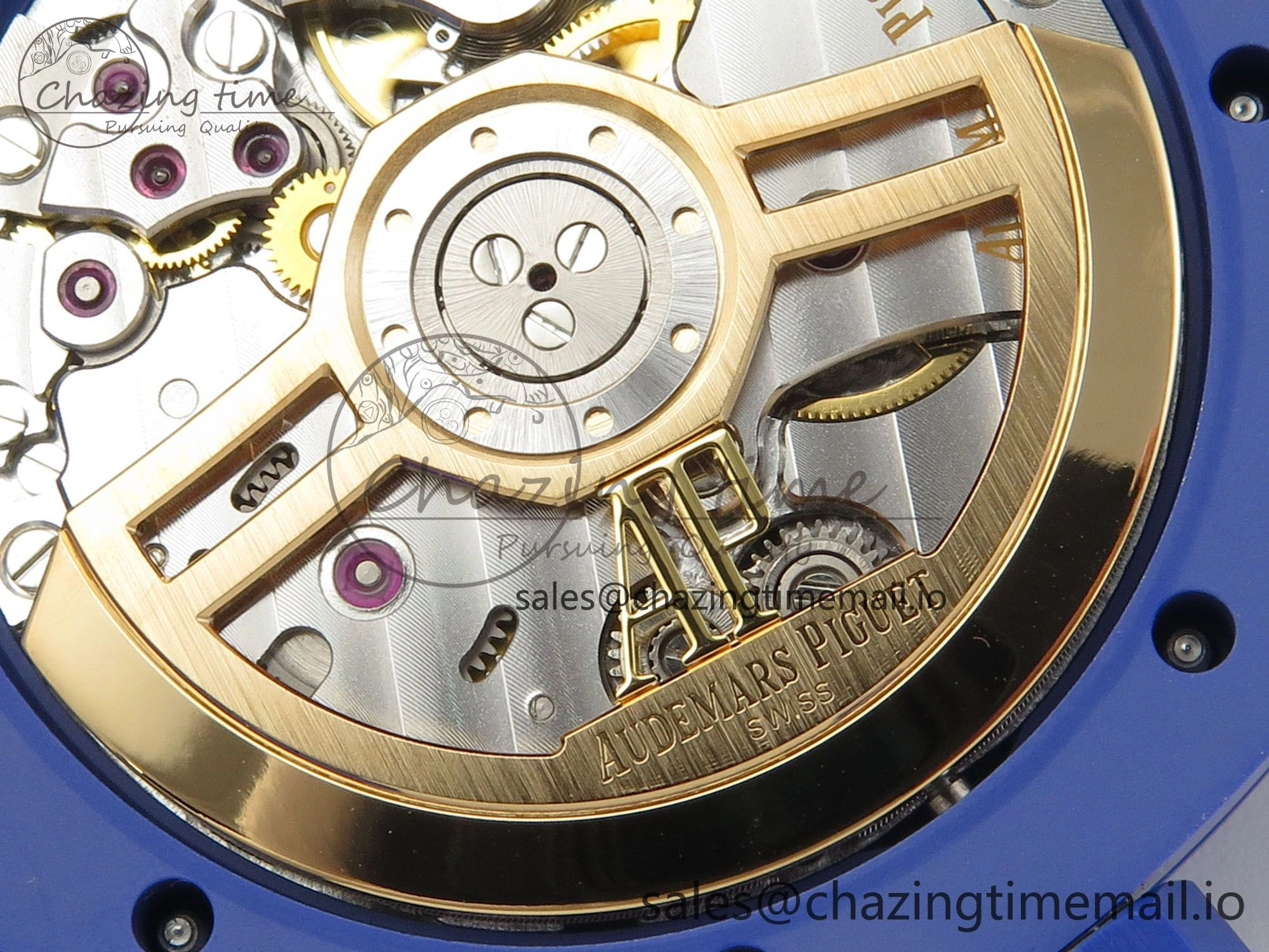 Royal Oak 41mm 15500 APSF 1:1 Best Edition Blue Dial on Blue Ceramic Bracelet SA4302 Super Clone