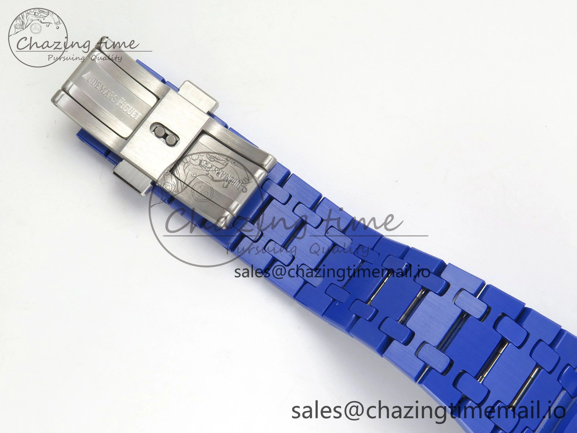 Royal Oak 41mm 15500 APSF 1:1 Best Edition Blue Dial on Blue Ceramic Bracelet SA4302 Super Clone
