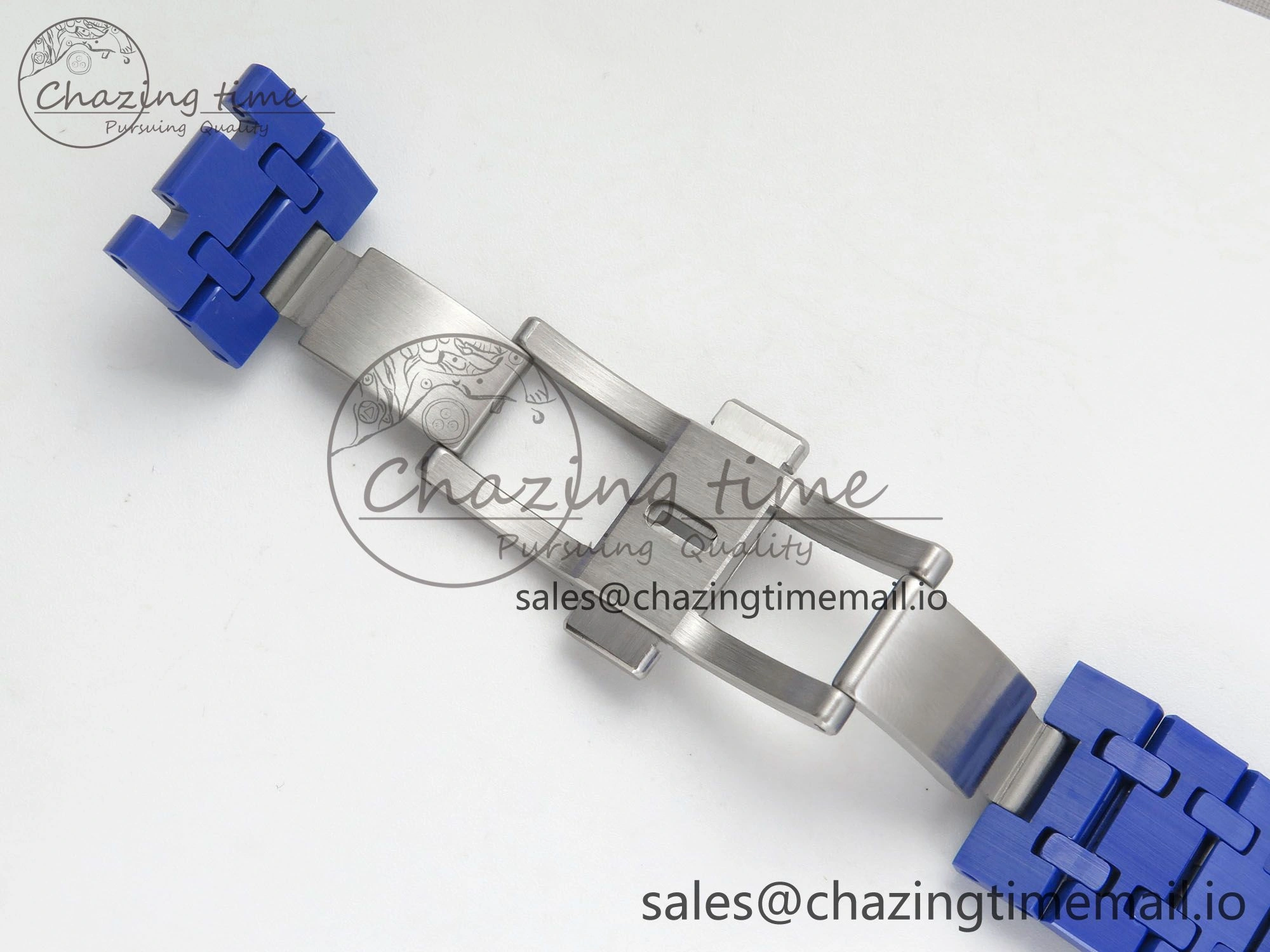 Royal Oak 41mm 15500 APSF 1:1 Best Edition Blue Dial on Blue Ceramic Bracelet SA4302 Super Clone