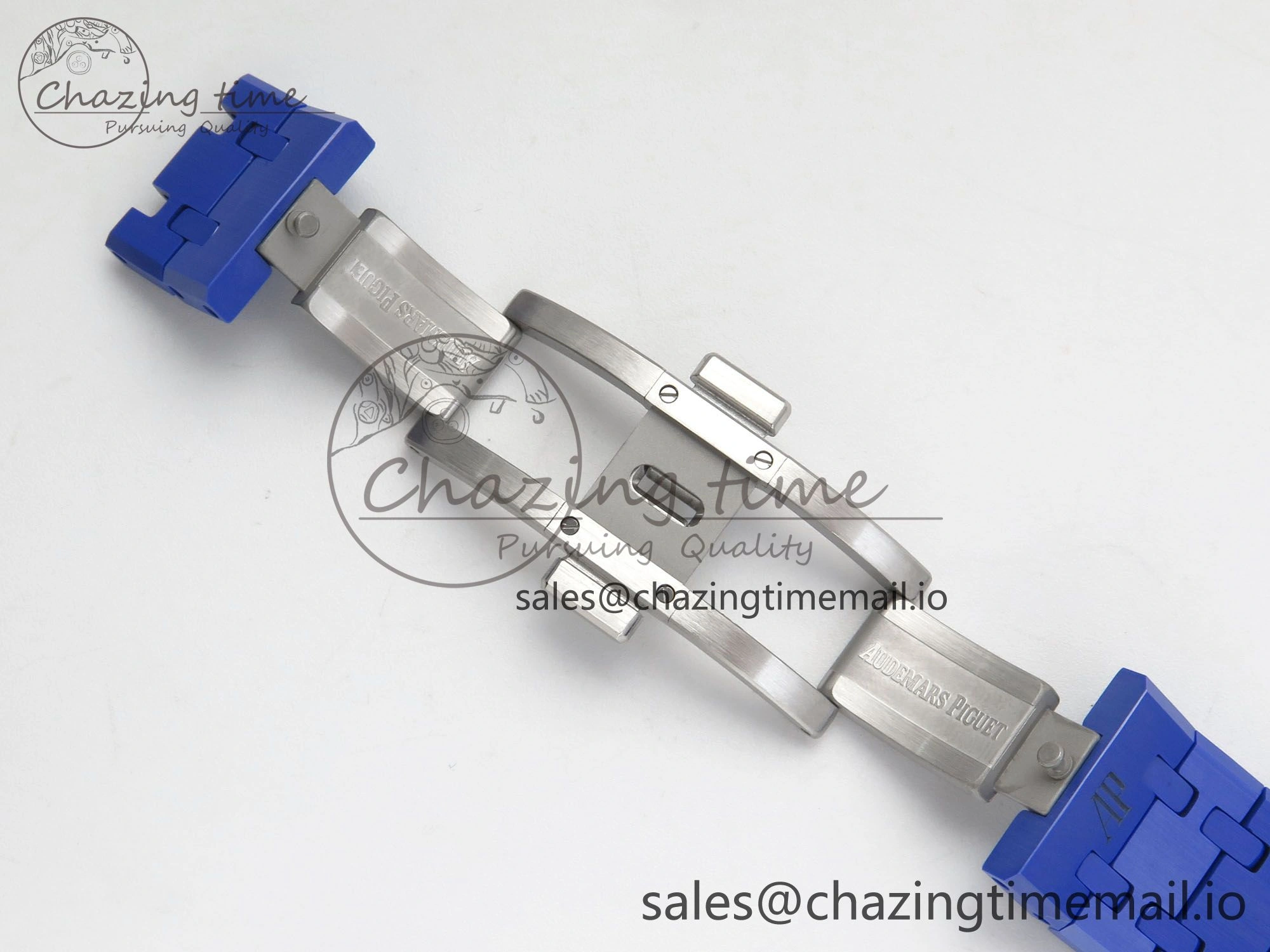 Royal Oak 41mm 15500 APSF 1:1 Best Edition White Dial on Blue Ceramic Bracelet SA4302 Super Clone
