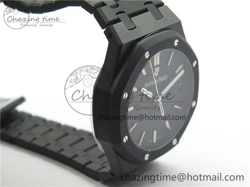 Royal Oak 41mm 15500 DLC ZF 1:1 Best Edition Black Textured Dial on SS Bracelet A4302 V2(Free Box)