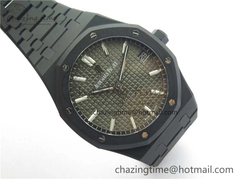 Royal Oak 41mm 15500 DLC ZF 1:1 Best Edition Gray Textured Dial on SS Bracelet A4302 V2(Free Box)