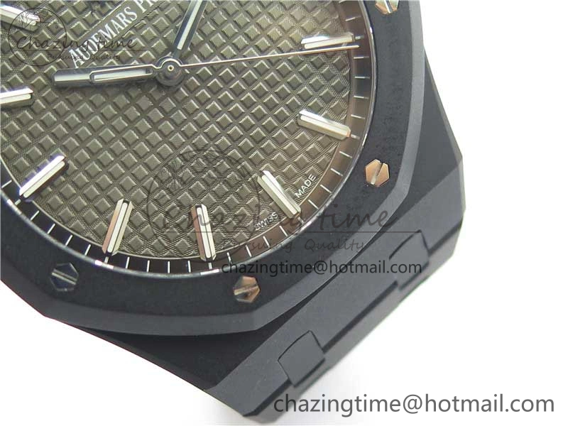 Royal Oak 41mm 15500 DLC ZF 1:1 Best Edition Gray Textured Dial on SS Bracelet A4302 V2(Free Box)