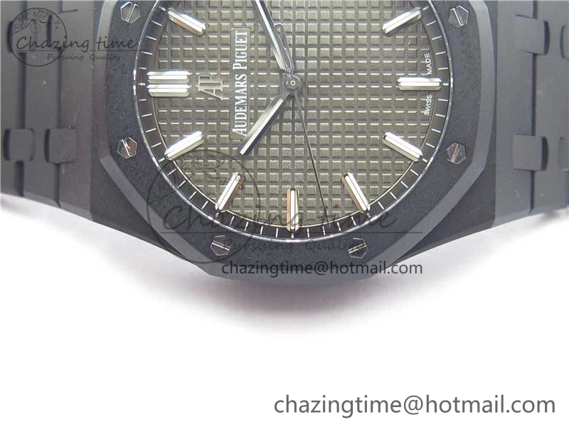 Royal Oak 41mm 15500 DLC ZF 1:1 Best Edition Gray Textured Dial on SS Bracelet A4302 V2(Free Box)