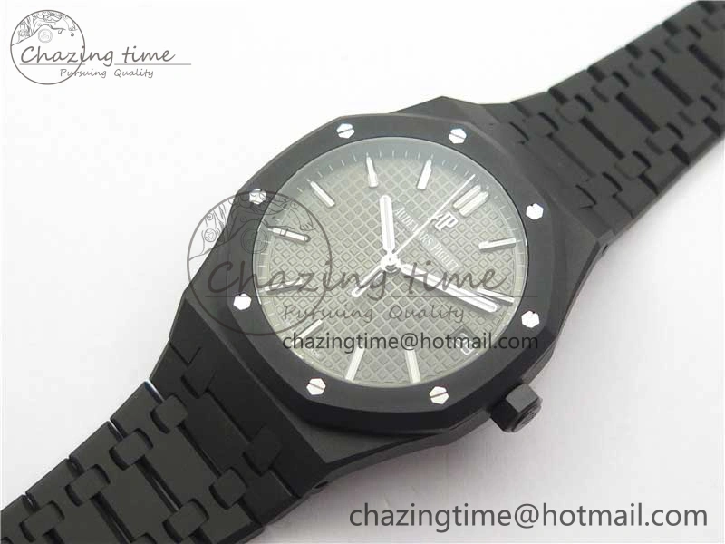 Royal Oak 41mm 15500 DLC ZF 1:1 Best Edition Gray Textured Dial on SS Bracelet A4302 V2(Free Box)