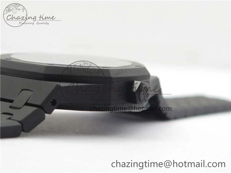 Royal Oak 41mm 15500 DLC ZF 1:1 Best Edition White Textured Dial on SS Bracelet A4302 V2(Free Box)