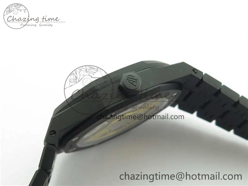 Royal Oak 41mm 15500 DLC ZF 1:1 Best Edition White Textured Dial on SS Bracelet A4302 V2(Free Box)