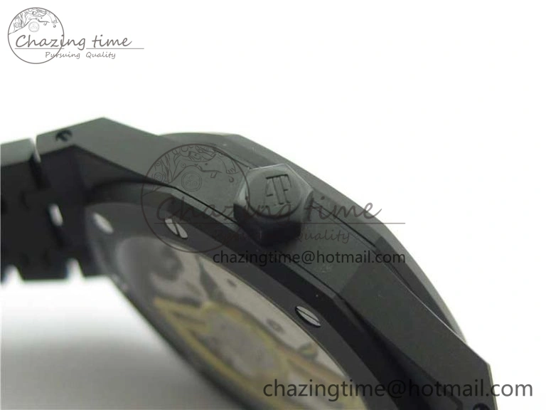 Royal Oak 41mm 15500 DLC ZF 1:1 Best Edition White Textured Dial on SS Bracelet A4302 V2(Free Box)
