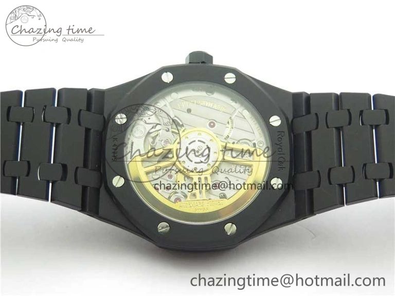 Royal Oak 41mm 15500 DLC ZF 1:1 Best Edition White Textured Dial on SS Bracelet A4302 V2(Free Box)