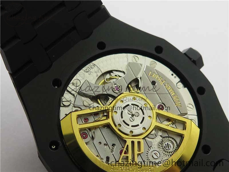 Royal Oak 41mm 15500 DLC ZF 1:1 Best Edition White Textured Dial on SS Bracelet A4302 V2(Free Box)