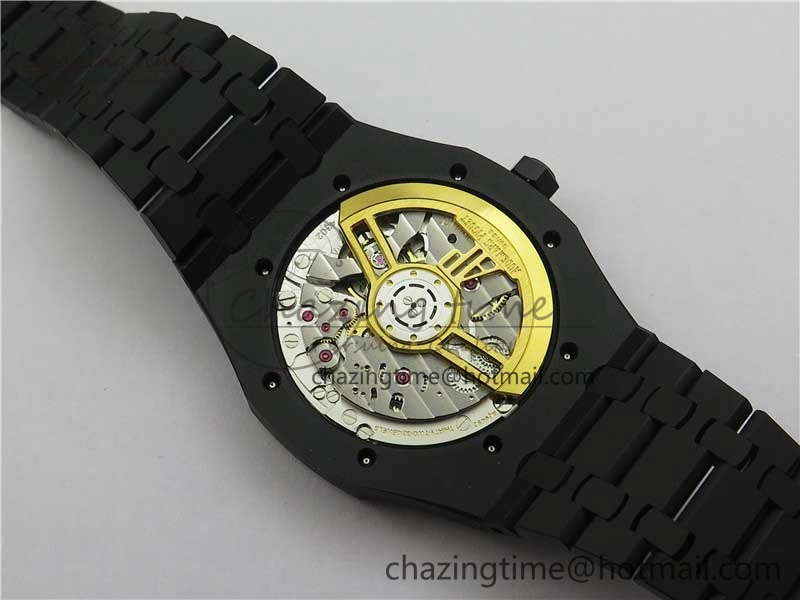 Royal Oak 41mm 15500 DLC ZF 1:1 Best Edition White Textured Dial on SS Bracelet A4302 V2(Free Box)