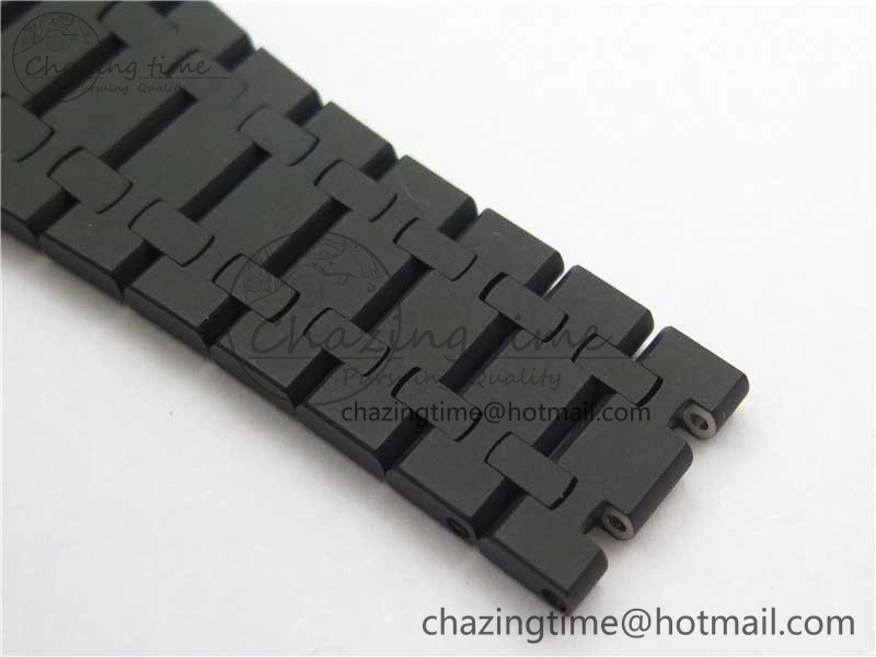 Royal Oak 41mm 15500 DLC ZF 1:1 Best Edition White Textured Dial on SS Bracelet A4302 V2(Free Box)