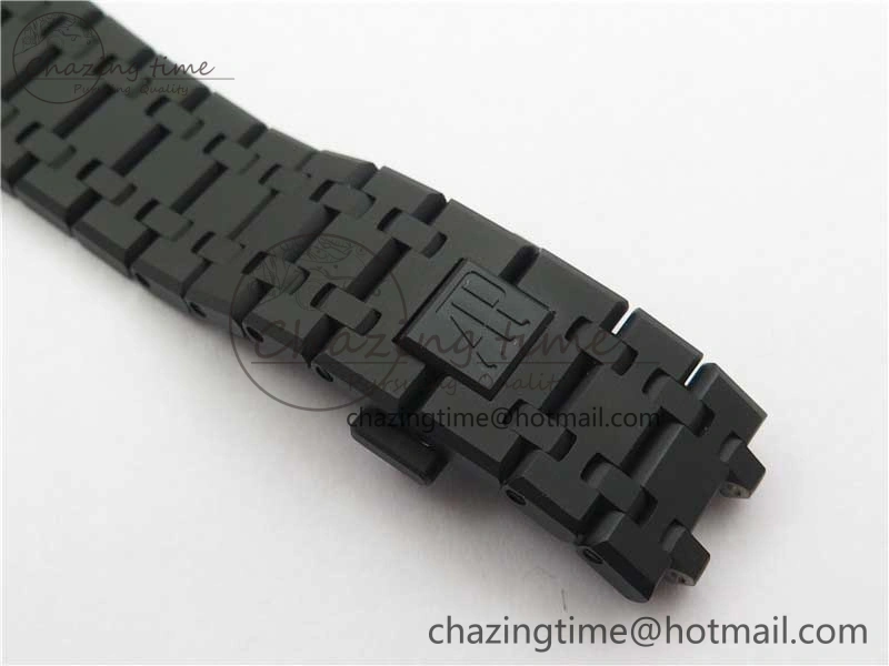 Royal Oak 41mm 15500 DLC ZF 1:1 Best Edition White Textured Dial on SS Bracelet A4302 V2(Free Box)