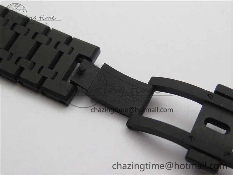 Royal Oak 41mm 15500 DLC ZF 1:1 Best Edition White Textured Dial on SS Bracelet A4302 V2(Free Box)