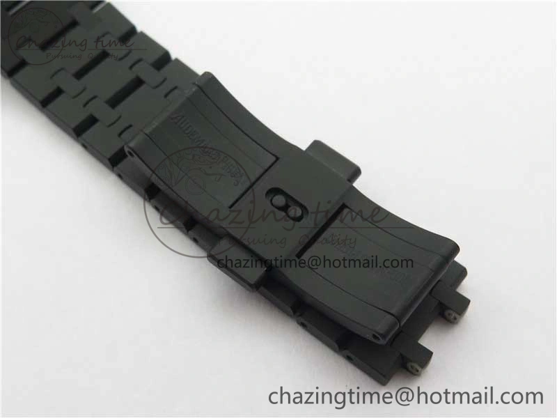 Royal Oak 41mm 15500 DLC ZF 1:1 Best Edition White Textured Dial on SS Bracelet A4302 V2(Free Box)