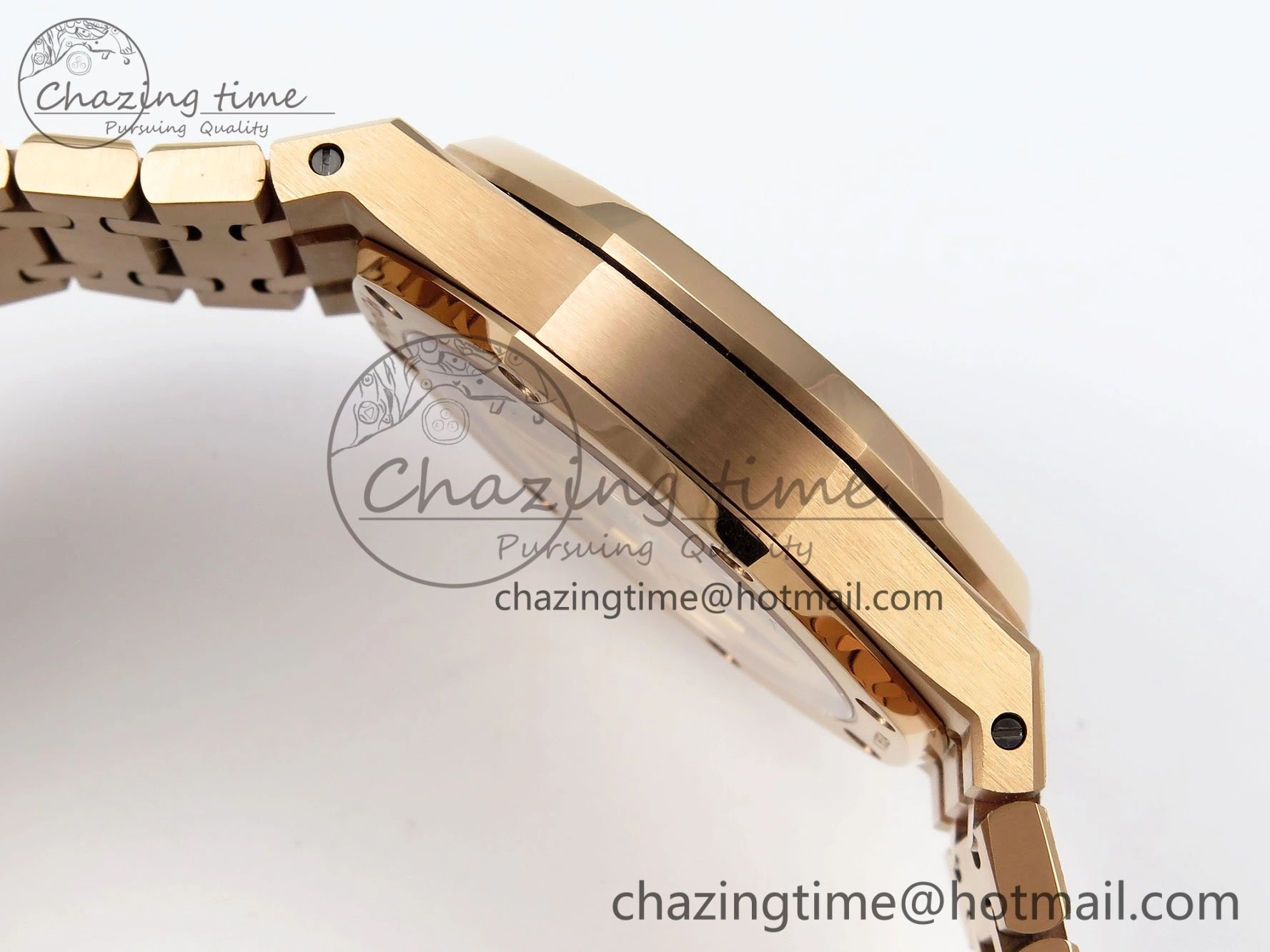 Royal Oak 41mm 15500 Frosted RG IPF 1:1 Best Edition Black Textured Dial on RG Bracelet SA4302 Super Clone