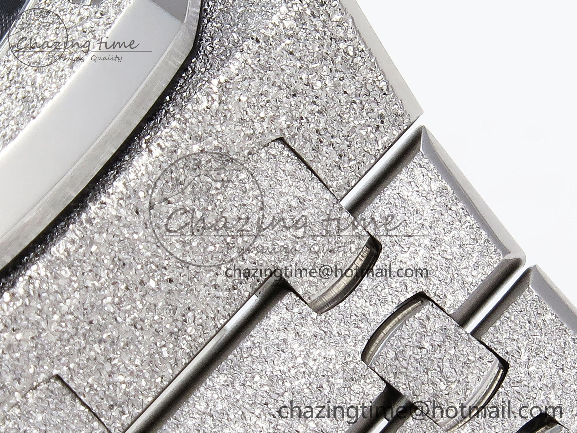 Royal Oak 41mm 15500 Frosted SS APSF 1:1 Best Edition Black Textured Dial on SS Bracelet SA4302 Super Clone