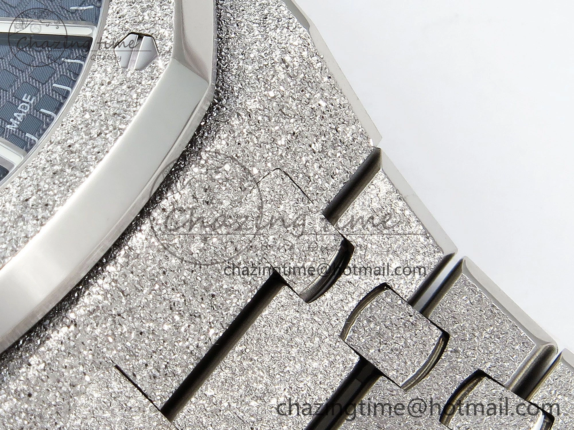 Royal Oak 41mm 15500 Frosted SS APSF 1:1 Best Edition Blue Textured Dial on SS Bracelet SA4302 Super Clone