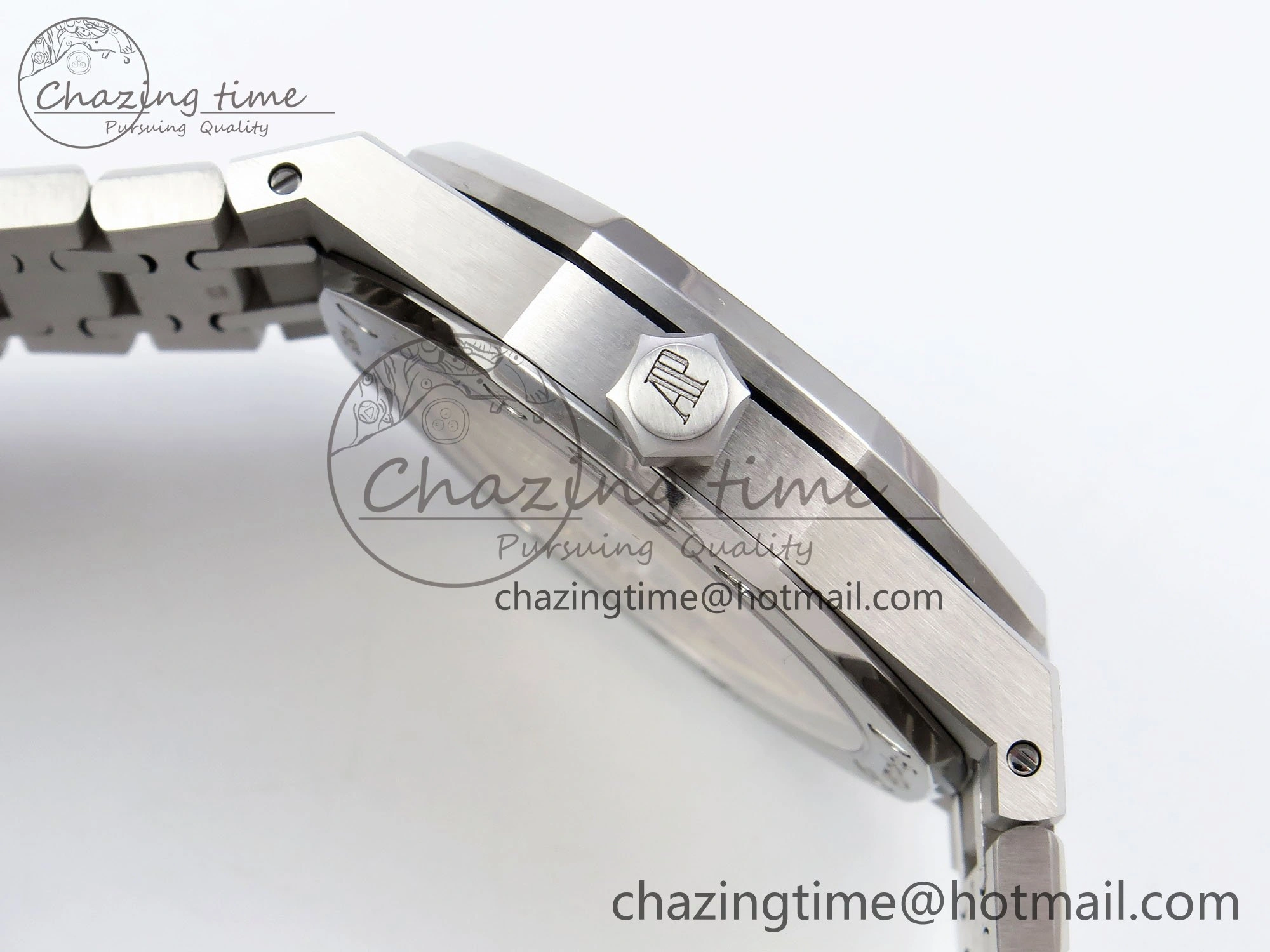 Royal Oak 41mm 15500 Frosted SS APSF 1:1 Best Edition Gray Textured Dial on SS Bracelet SA4302 Super Clone