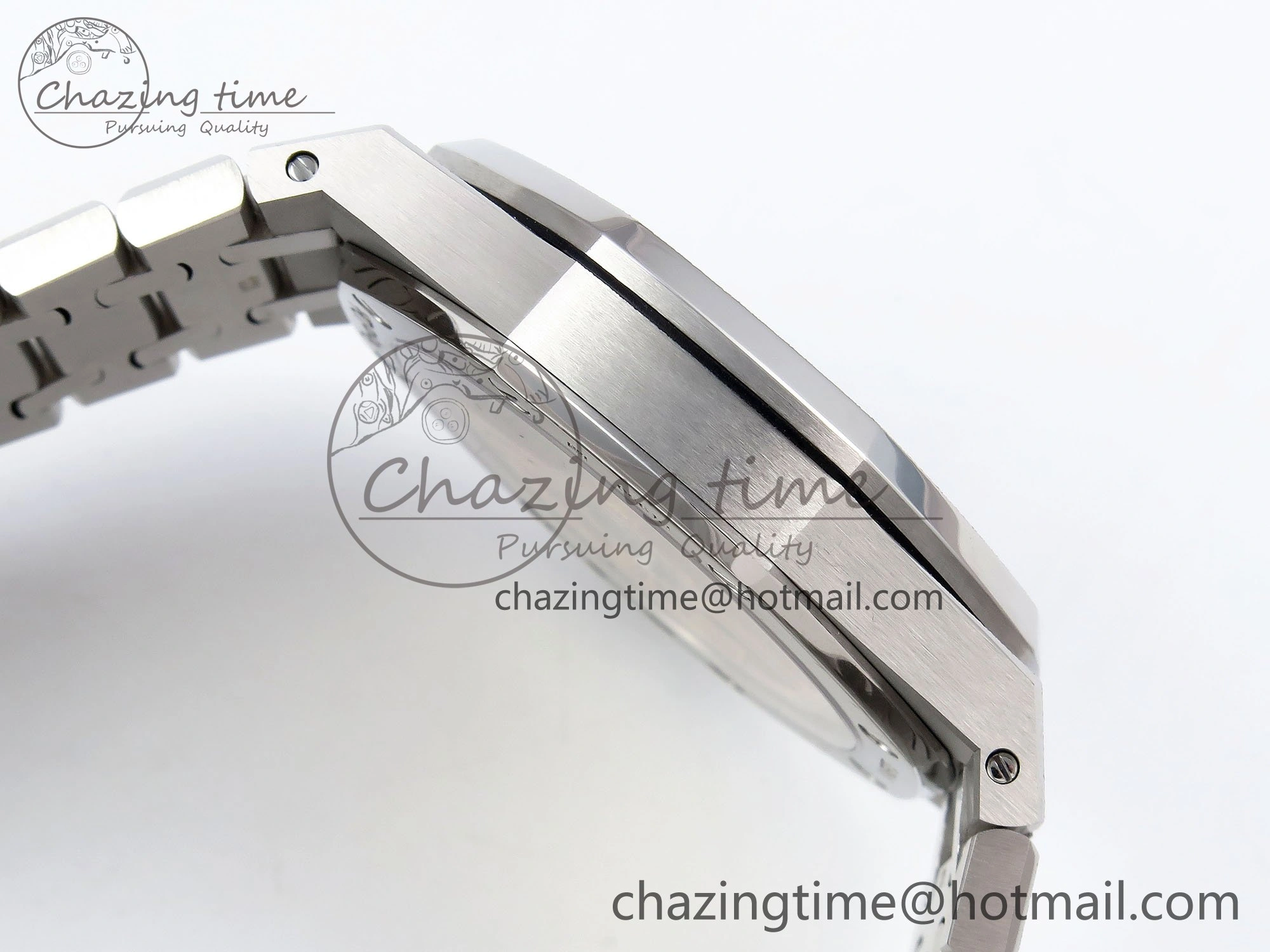 Royal Oak 41mm 15500 Frosted SS APSF 1:1 Best Edition Gray Textured Dial on SS Bracelet SA4302 Super Clone