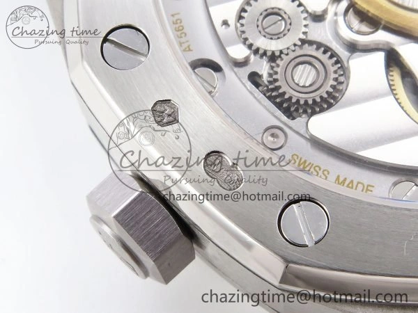 Royal Oak 41mm 15500 Frosted SS APSF 1:1 Best Edition Gray Textured Dial on SS Bracelet SA4302 Super Clone