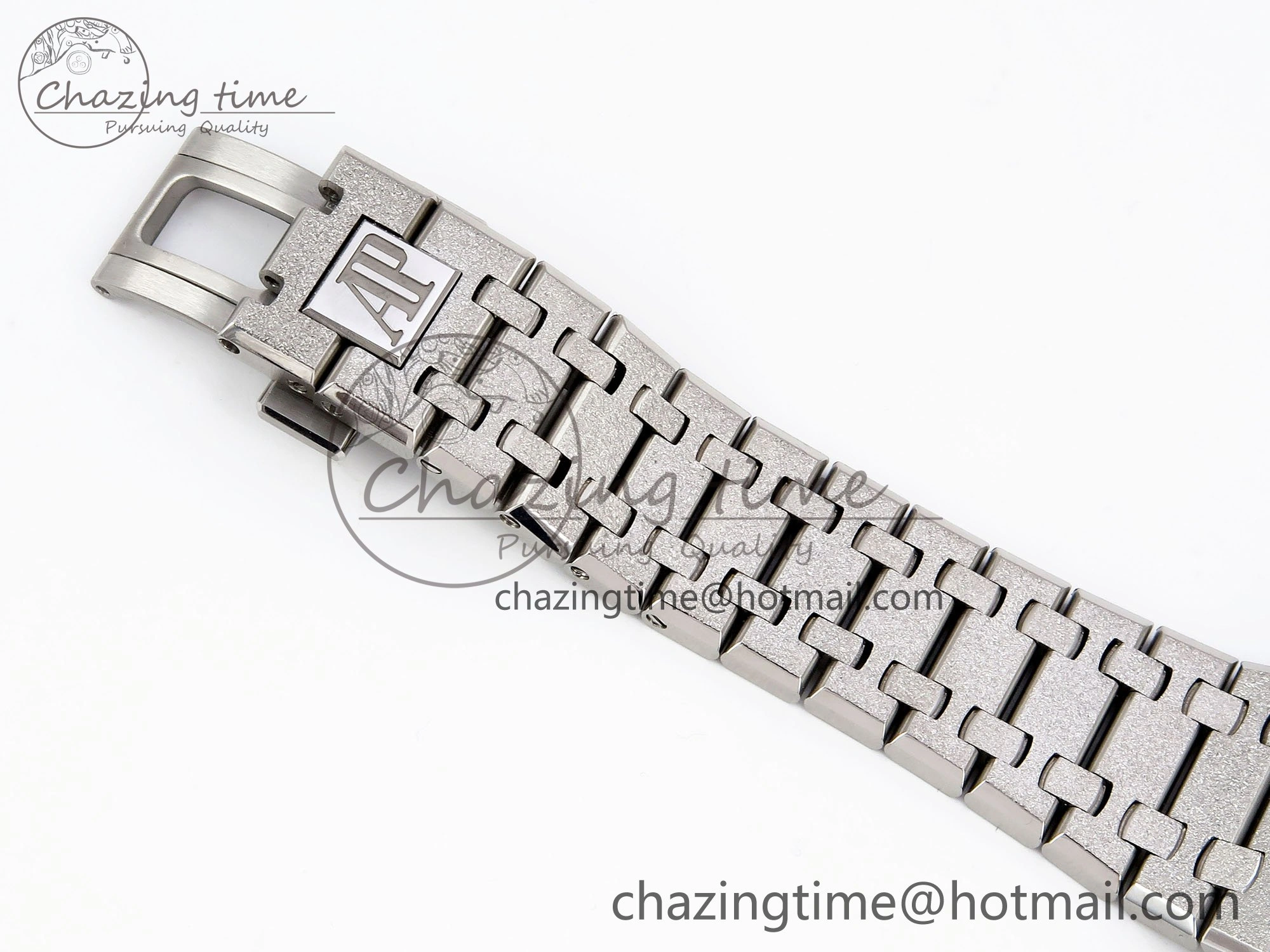 Royal Oak 41mm 15500 Frosted SS APSF 1:1 Best Edition Gray Textured Dial on SS Bracelet SA4302 Super Clone