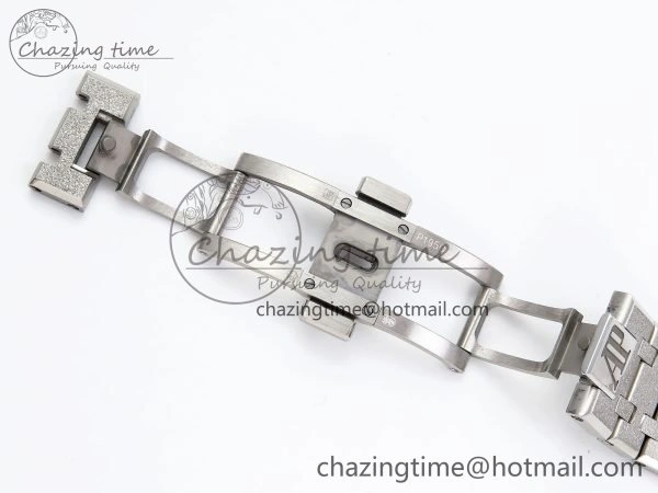 Royal Oak 41mm 15500 Frosted SS APSF 1:1 Best Edition Gray Textured Dial on SS Bracelet SA4302 Super Clone