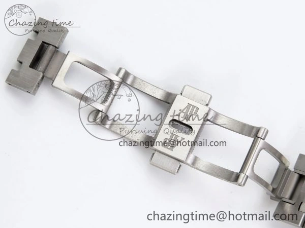 Royal Oak 41mm 15500 Frosted SS APSF 1:1 Best Edition Gray Textured Dial on SS Bracelet SA4302 Super Clone