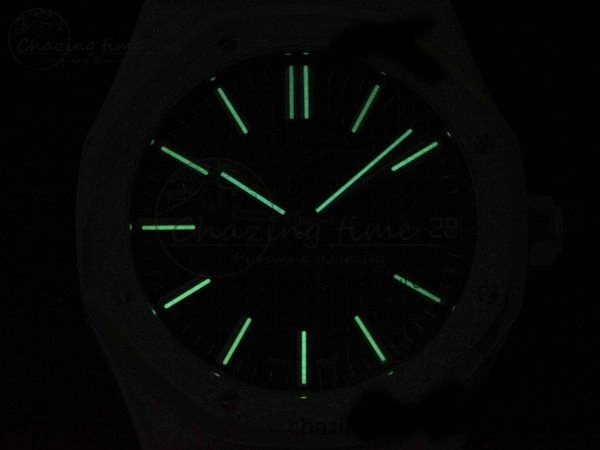 Royal Oak 41mm 15500 Frosted SS APSF 1:1 Best Edition Grey Textured Dial on SS Bracelet SA4302 Super Clone